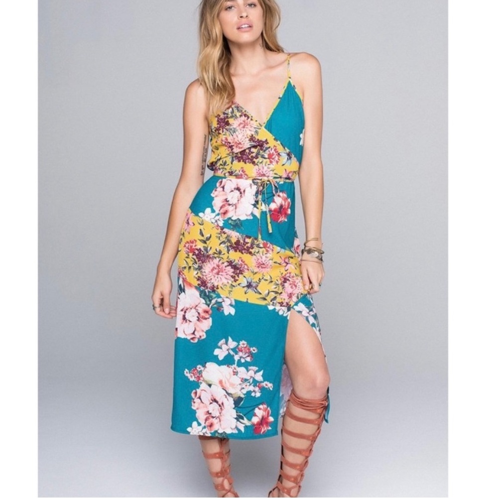 Band of Gypsies Floral Sleeveless Midi Dress Sz M